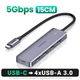 USB-C Hub UGREEN CM219 4-Port USB 3.0 концентратор-разветвитель адаптер для MacBook Pro iPad Pro Samsung Galaxy Note 10 S10 тонкий с доп. питанием Type-C 5Gbps 15см Grey (70336) - изображение 8