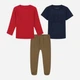 Дитячий комплект (футболка + лонгслів + штани) для хлопчика Tommy Hilfiger 732806388 80 см Різнокольоровий (1159829068) - зображення 1