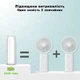 Мини вентилятор портативный 3 в 1 ручной с аккумулятором 2000 mAh USB с фонариком и PowerBank аккумуляторный для девочек Multifunctional MINI Fan Белый - изображение 4