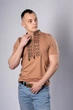 Традиційна чоловіча вишита футболка у бежевому кольорі Melanika "Тризуб" S - зображення 7