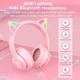 Ігрові бездротові навушники Onikuma B90 Gaming CAT з LED RGB підсвічуванням Pink - зображення 8