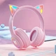 Ігрові бездротові навушники Onikuma B90 Gaming CAT з LED RGB підсвічуванням Pink - зображення 12