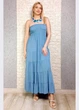 Сарафан максі А-силуету зі штапелю блакитний New Collection S-L 14-7301 - изображение 1