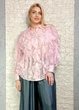 Блуза напівпрозора з органзи декорована рюшами рожева Vince Otto M-XL 22-303 - изображение 5