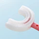 U-образная силиконовая зубная щетка-капа для детей 2-6 лет, детская мягкая зубная щетка Розовая DZB-2-6-Pink - изображение 2