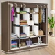 Складной мобильный универсальный каркасный шкаф для одежды Storage Wardrobe 28170 на 4 секции Коричневый (N-1) - изображение 1