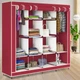 Складной мобильный универсальный каркасный шкаф для одежды Storage Wardrobe 28170 на 4 секции Бордовый (N-1) - изображение 1