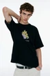 Футболка H&M Loose Fit S чорний 1225605006 - изображение 2