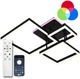 Люстра светодиодная потолочная LUMINARIA GENNY SQUARE RGB 105W 4S 645x618 BLACK 220V IP20 (6951712300213) - изображение 1