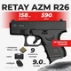 Стартовый пистолет Retay AZM R26 black Glock 26 с патронами с кобурой - изображение 1