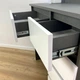 Косметический столик с зеркалом и LED подсветкой, 5 ящиков, ЛАМПЫ В КОМПЛЕКТЕ, 160*80*40см, графит фасад белый, MirrorRika - изображение 2
