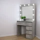 Туалетный столик с подсветкой и 5 ящиками MiroRika, ЛАМПЫ В КОМПЛЕКТЕ, 160*80*40см, бетон, MirrorRika - изображение 1