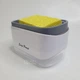 Дозатор для моющего средства нажимной с губкой Soap Pump, экономичный ручной диспенсер-органайзер для жидкого мыла и моющего для посуды с подставкой для мочалки для кухни Бело-серый, YH-652 - изображение 12