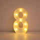 Объемная цифра 8 Led декоративная маленькая 21 на 13 см белый - изображение 2