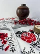 Водоотталкивающая скатерть узор Вышивка круглая 150х150 с кружевом - изображение 4
