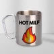 Чашка металлическая с принтом "Hot Milf" с карабином для парня, друга туристическая 300 мл серебристая - изображение 2
