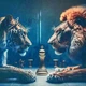 Алмазная мозаика Тигр со львом на подрамнике 30х30 см Strateg HEE13830 - изображение 1