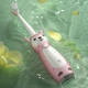 Детская электрическая звуковая зубная щётка с мягкими 3D-щетинками, 3 режимами, от 3 лет, дизайн оленёнка Розовая - изображение 7