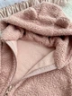 Дитячий комбінезон Teddy на флісі весний 15°+ з капюшоном пудровий 62-68 см - изображение 5