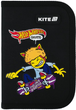 Пенал шкільний з наповненням Kite Hot Wheels Skate 1 відділення 2 відвороти 20.5х14х4 см Чорний (HW25-622H-2) - зображення 1
