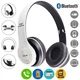 Беспроводные Наушники P-47 Bluetooth + MicroSD + FM Радио чёрные с белым (81901YS887) - изображение 3
