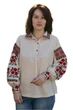 Жіноча вишита лляна сорочка Троянди V-1855 (3XL)120 світло-бежева (1855820411120) - зображення 1