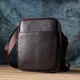 Мужская вертикальная сумка из натуральной кожи VINTAGE Bag 22863 Коричневый - изображение 9