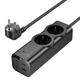 Підовжувач Hoco NS10 Wisdom 2-position PD67W (1USB-A/1C/2Socket) (2m) Black - зображення 3