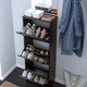 Тумба для обуви BISSA 49x28x135 cm IKEA 605.302.09 черный/коричневый - изображение 2
