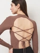 Футболка женская Zara 7901/304 L Бежева (07901304706045) - изображение 4