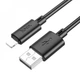 Кабель Lightning 2.4A (1m) Hoco X88 - Black - зображення 1