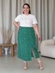 Юбка миди летняя женская Merlini Лакко 400001485 L-XL Зеленая - изображение 8