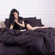 Комплект постельного белья Mirson Сатин Premium Black Pearl 0055 143х210 (2200000671233) - изображение 7