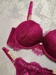Комплект білизни (бюстгальтер + трусики-стрінги) жіночий Victoria's Secret 80C вишневий (8075) - зображення 2