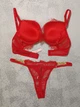 Комплект білизни (бюстгальтер + трусики-стрінги) жіночий Victoria's Secret 75B червоний (8075) - изображение 2