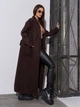 Пальто осеннее длинное женское ISSA PLUS 15046 S Темно-коричневое (issa2007682677542) - изображение 3