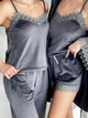 Комплект женский четверка халат майка шорты штаны Amelia Collection XL графит - изображение 4
