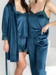 Комплект жіночий четвірка халат майка шорти штани Amelia Collection L хвиля - зображення 10