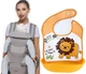 Хипсит, Эрго-рюкзак, кенгуру, переноска Baby Carrier 6в1 Серый слюнявчик-трансформер (n-9901) - изображение 6
