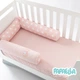 Набор бортик-валик защитный в кроватку IDEIA Papaella 120x15 см + 60x15 см хлопок звезда/горошек пудра - изображение 1