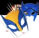 Детский карнавальный костюм Росомаха Wolverine с мышцами, маской и когтями, комбинезон желто-синий р. 95–150 - изображение 4