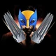 Детский карнавальный костюм Росомаха Wolverine с мышцами, маской и когтями, комбинезон желто-синий р. 95–150 - изображение 7