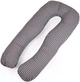 Подушка для вагітних та відпочинку MirSon №5030 Color Line 17-0601 Stripe Gray U-подібна 140х75х20 см (2200010969917) - зображення 2