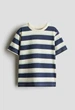 Футболка бежево-синя в смужку H&M 134-140см (400010458) - зображення 1