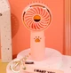 Ручной вентилятор на аккумуляторе Pet's Paw двухскоростной мини-вентилятор с подсветкой и ремешком, 13.5х6.5х4 см, розовый (103560234) - изображение 2