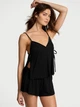 Піжама Ribbed Modal Velvet-Trim Cami Shorts Set Black розмір S - зображення 1