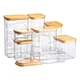 Набір банок для сипучих продуктів 8 штук ємності з бамбуковою кришкою - зображення 4