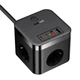 Сетевой удлинитель Baseus PowerCombo Cube Power Strip 3 розетки 2xUSB 2xType-C 30W 1.5m EU Black (E00066400117-00) - изображение 2
