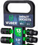 Набор ударных торцевых головок 1/2" 10-32мм 13шт. Wuber - изображение 3
