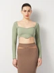 Футболка женская Zara 1014/824 XS/S Зеленая (01014824505107) - изображение 1